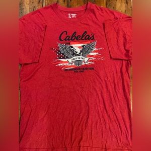 Cabela’s, Land Of The Free, Red, Size XL Graphic Tee